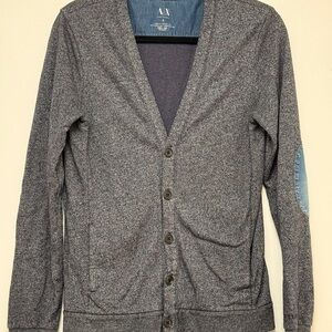 A/X Armani Exchange Men's Slate Blue Button-Front Cardigan